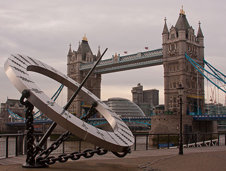 Sundial and Tower Bridge - Date Taken 20 Dec 2011